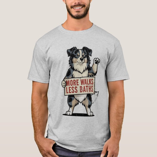 More Walks Less Baths Dog Shirt (Front)