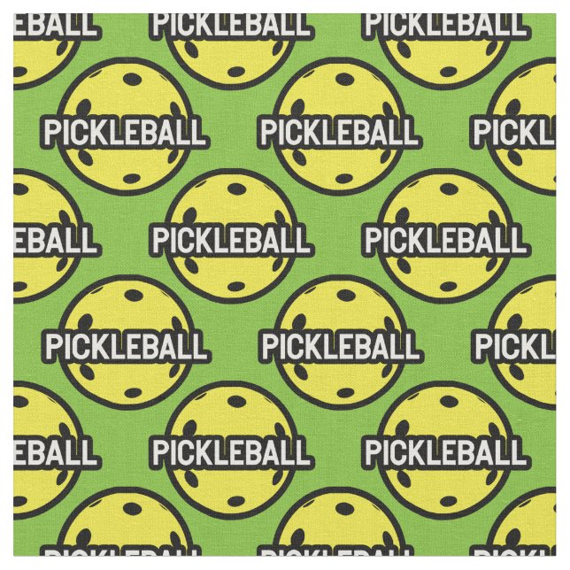 More yellow Pickleballs - custom background Fabric (Close Up)