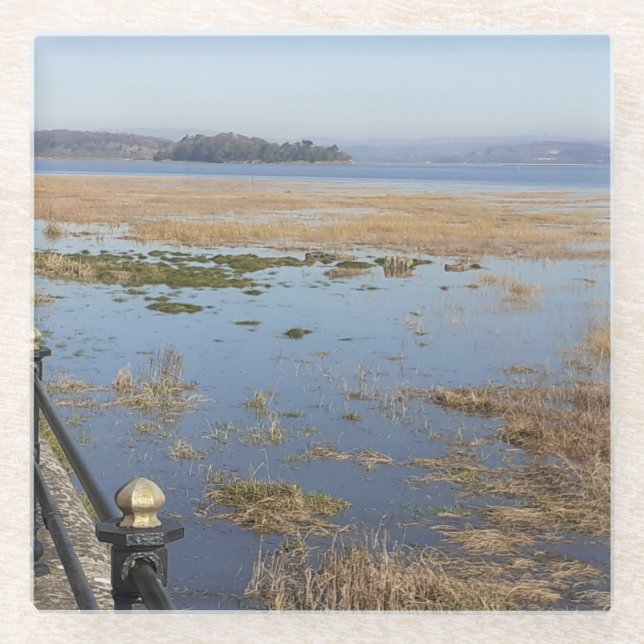 Morecambe Bay High Tide Glass Coaster (Front)