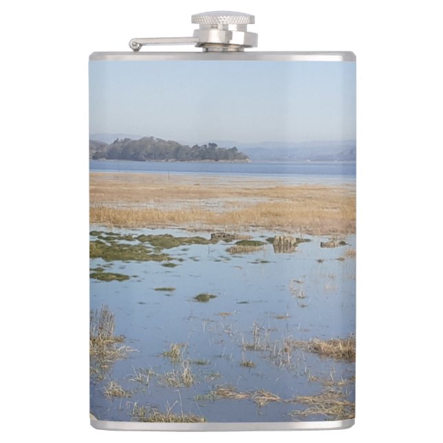 Morecambe Bay High Tide Vinyl Flask (Front)