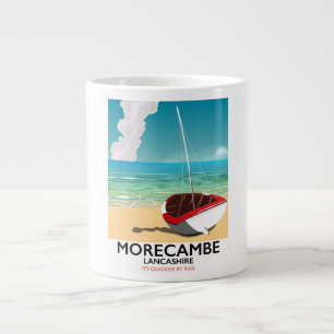 Morecambe, Lancashire Seaside travel poster Large Coffee Mug