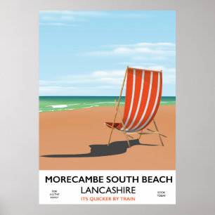 Morecambe South Beach Lancashire seaside poster