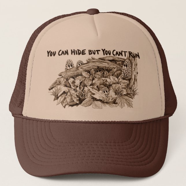 Morel Mushroom Brown Trucker Hat (Front)