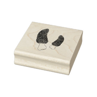 Morel Mushroom Drawing Rubber Stamp