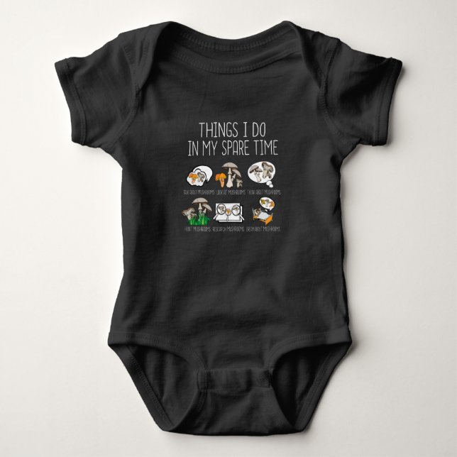 Morel Mushroom Hunter Gift Fugi Foraging Mushrooms Baby Bodysuit (Front)