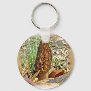 Morel Mushroom Key Ring
