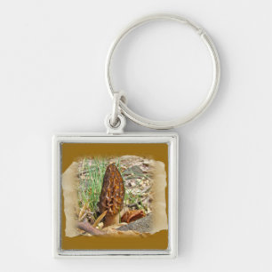 Morel Mushroom Key Ring