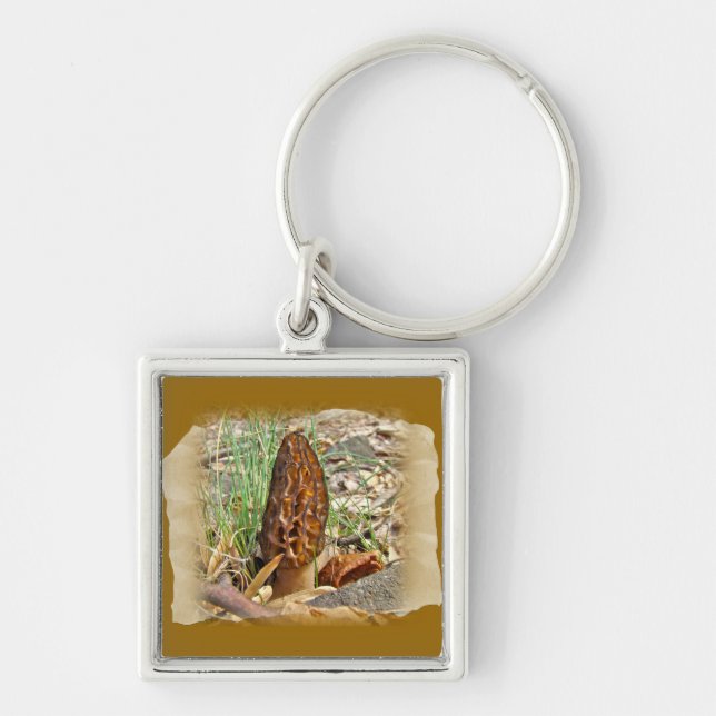 Morel Mushroom Key Ring (Front)