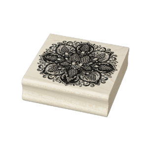 Morel Mushroom Mandala                             Rubber Stamp