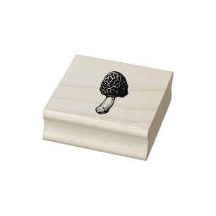 Morel Mushroom Rubber Stamp