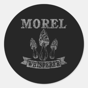 Morel Mushroom Whisperer Funny Distressed Classic Round Sticker