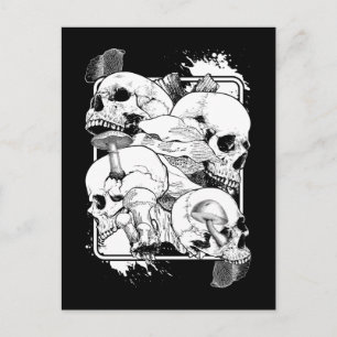 Morel Mushrooms Nature Witchy Skull Postcard