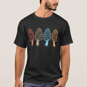 Morel Mushrooms Vintage Retro Hunters Mycology T-Shirt