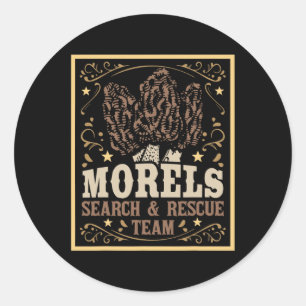 Morel Search Rescue Team - Mushroom Hunting Mushro Classic Round Sticker