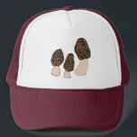 Morels Mushrooms Fun Fungi CUSTOMIZE IT Trucker Hat<br><div class="desc">Customise this with your own text or leave as is!
Visit my shop for more fun designs or contact me for custom work!
THANK YOU! And please tag me on instagram at @shoshannahscribbles too! Thanks! :)</div>