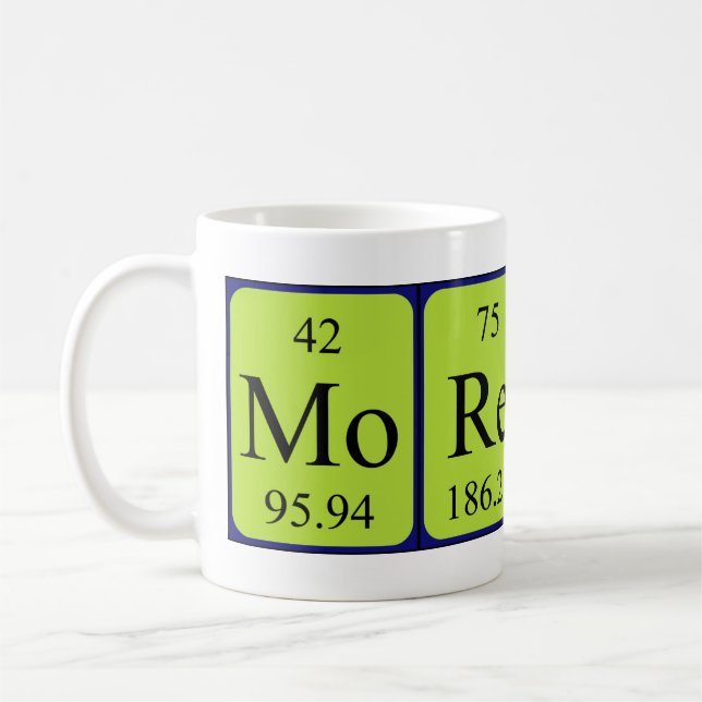Moreno periodic table name mug (Left)
