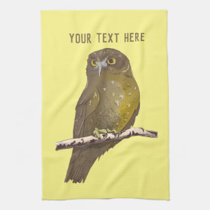 Morepork RURU NZ bird Tea Towel