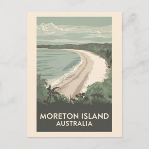 Moreton Island Australia Illustration Travel Art Postcard