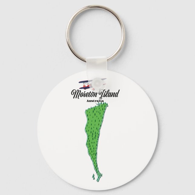 Moreton Island  Australia map poster Key Ring (Front)