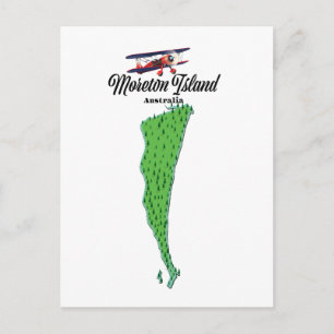 Moreton Island Australia map poster Postcard