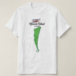 Moreton Island  Australia map poster T-Shirt