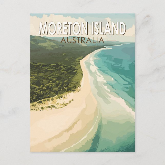 Moreton Island Australia Travel Art Vintage Postcard (Front)