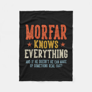 Morfar knows everything father's day retro vintage fleece blanket