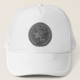 Morgan Dollar Grey Round Coin  Trucker Hat