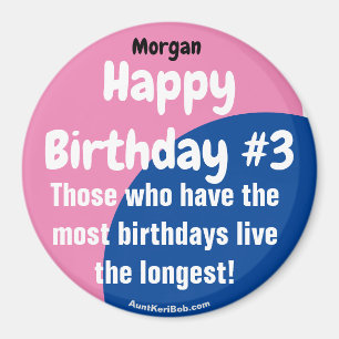 Morgan Happy Birthday #3 Girl Magnet