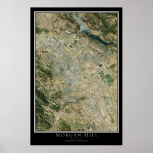 Morgan Hill California Satellite Poster Map