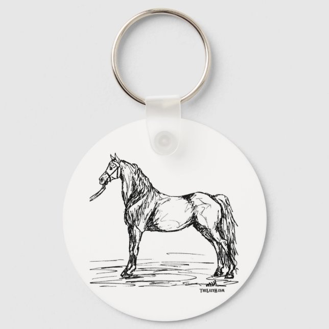 Morgan Horse Simple Sketch Key Ring (Front)