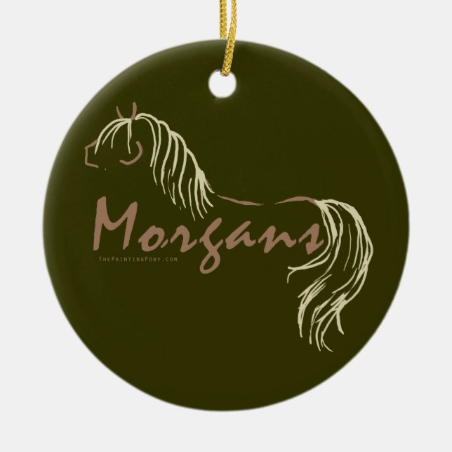 Morgan Horses Ceramic Tree Decoration (Front)