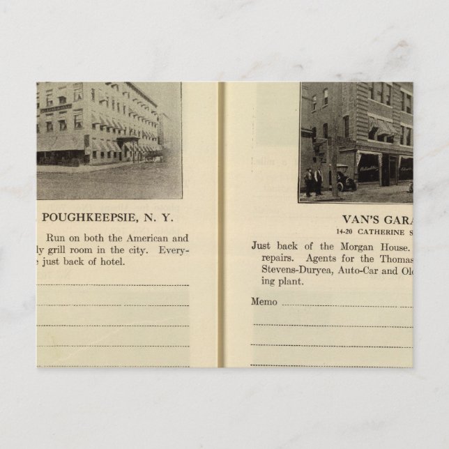 Morgan House, Van's Garage, Poughkeepsie Postcard (Front)