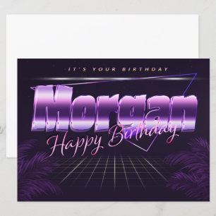 Morgan Name Vorname lila retro Karte Geburtstag Card