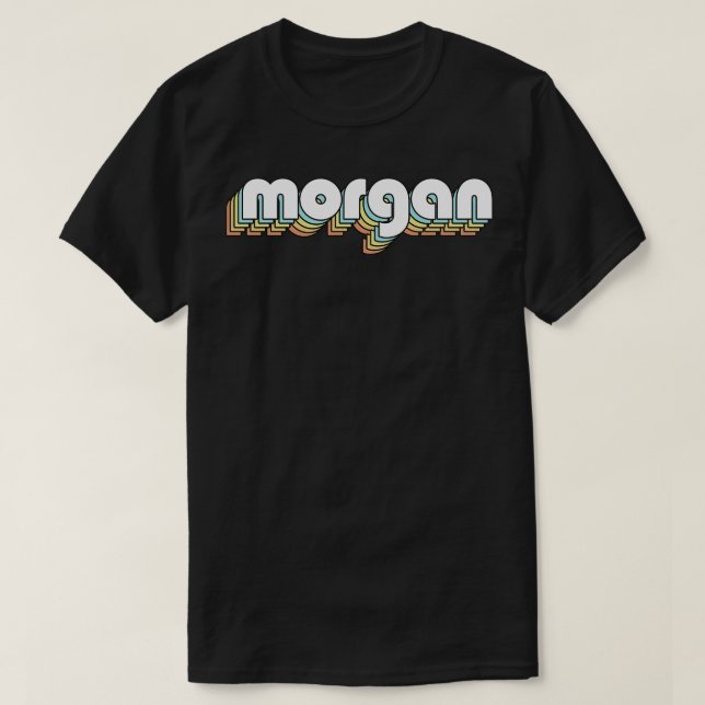 Morgan Retro Rainbow Typography Faded Style T-Shirt (Design Front)