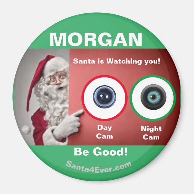 MORGAN Santa is Watching you! Day and Night Magnet (Front)
