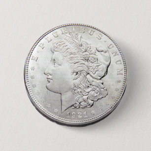 MORGAN SILVER DOLLAR 6 CM ROUND BADGE
