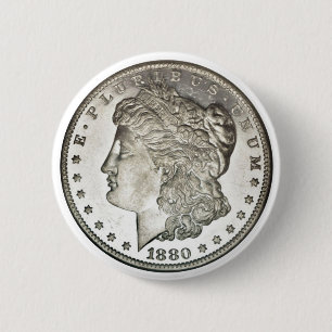 Morgan Silver Dollar Button