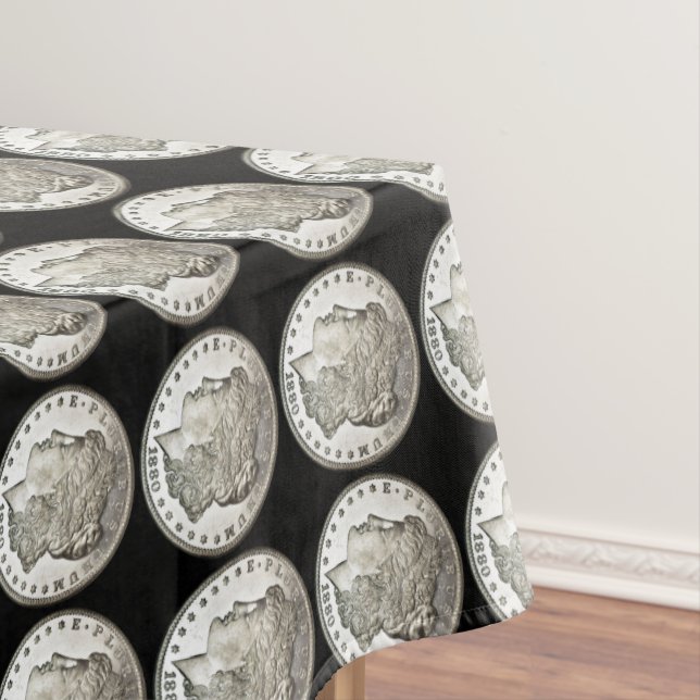 Morgan Silver Dollar Coin Show Tablecloth (In Situ)