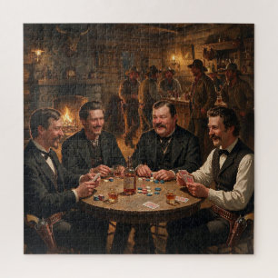 Morgan Wyatt Virgil Earp Doc Holiday Playing Poker Jigsaw Puzzle