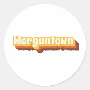 Morgantown Retro Vintage Text Classic Round Sticker