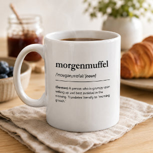 Morgenmuffel Definition Funny German Word Modern Coffee Mug