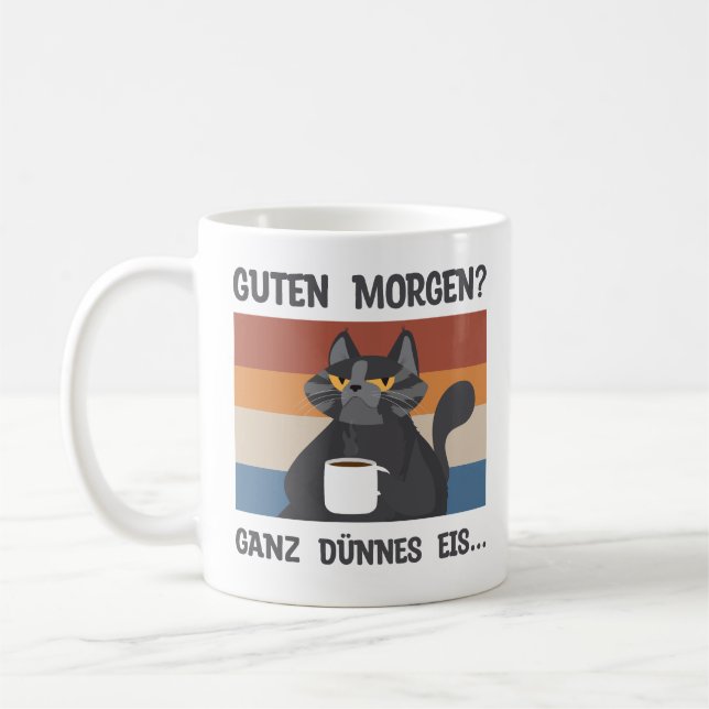 Morgenmuffel Gift for Coffee Lovers Cat Mug (Left)