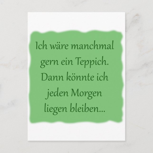 Morgens liegen bleiben postcard (Front)