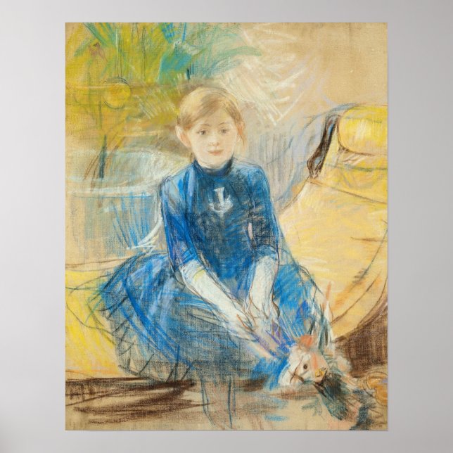 Morisot - Little Girl In A Blue Dress 1886 Poster (Front)