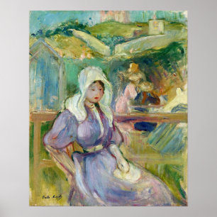Morisot - On The Beach At Portrieux 1894 Poster