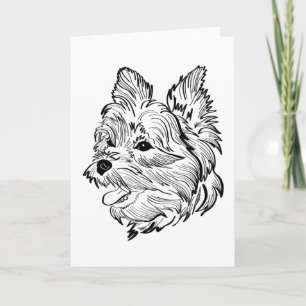 Morkie Dog Line Art Card
