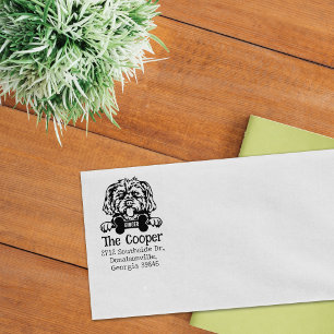 Morkie Dog, Return Address,  Rubber Stamp