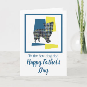 Morkie Dog Silhouette TriColour Father’s Day Card