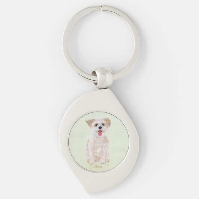 Morkie Dog Swirl Keychain (Front)